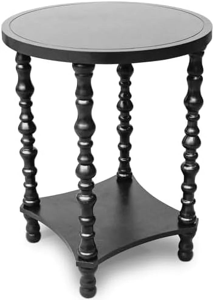 Grey Wood Round End Table T2428