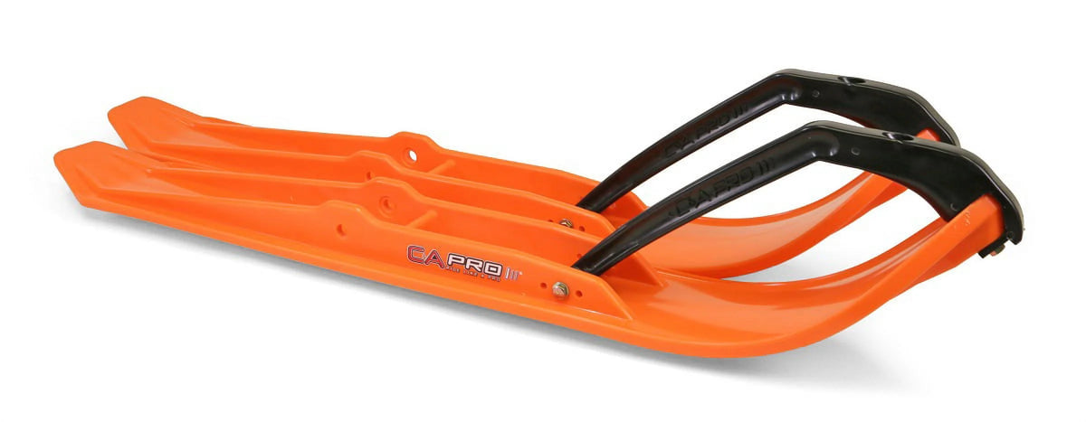 Orange XPT Snowmobile Skis with 4" Round Bars Complete Kit Z87293