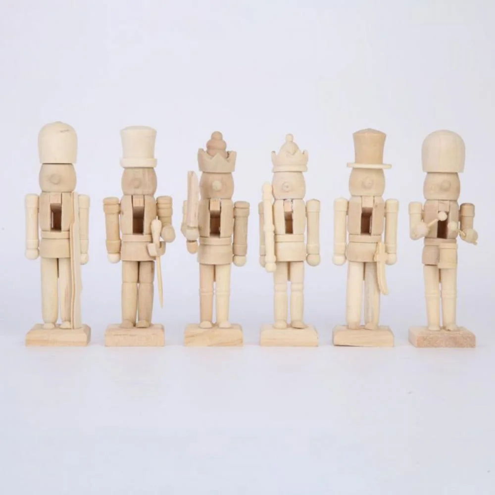 6 Set Unfinished Wooden Nutcracker Figures F2208