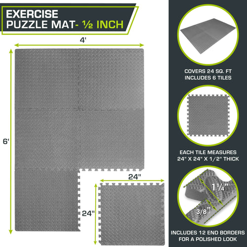 1/2 Thick EVA Foam Interlocking Exercise Mat J308573