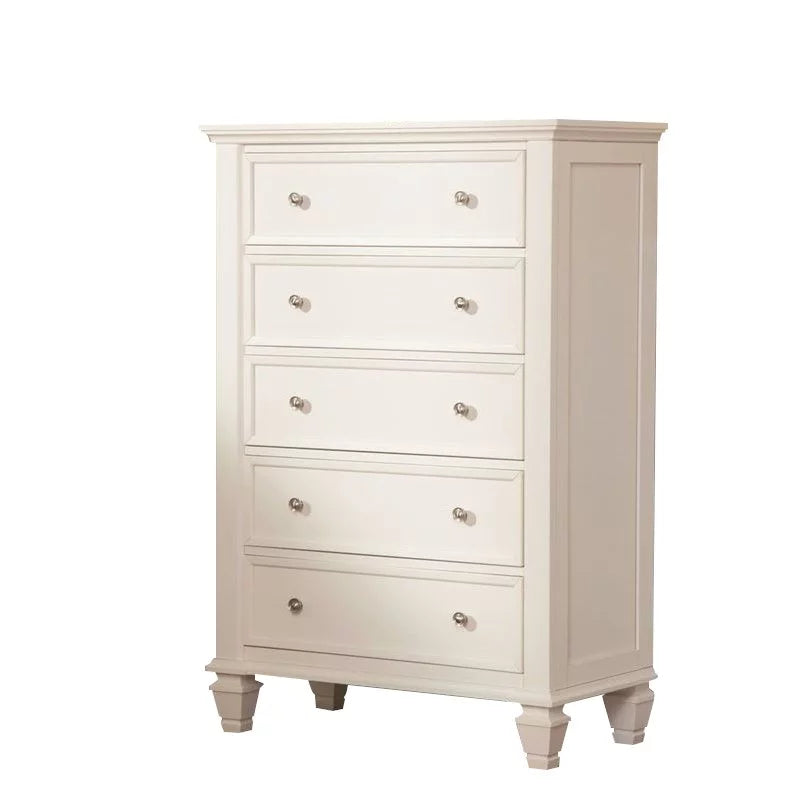 Cream White 5-drawer Rectangular Chest H2005