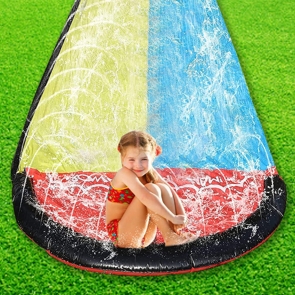 15.5ft Inflatable Lawn Water Slide with Sprinkler Pad M209
