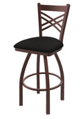 Catalina Bronze Swivel Stool with Espresso Seat D22717