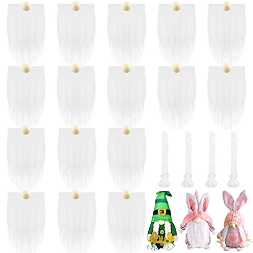 20 Pieces Christmas Gnome Beards Pre-Cut Faux Fur A825592