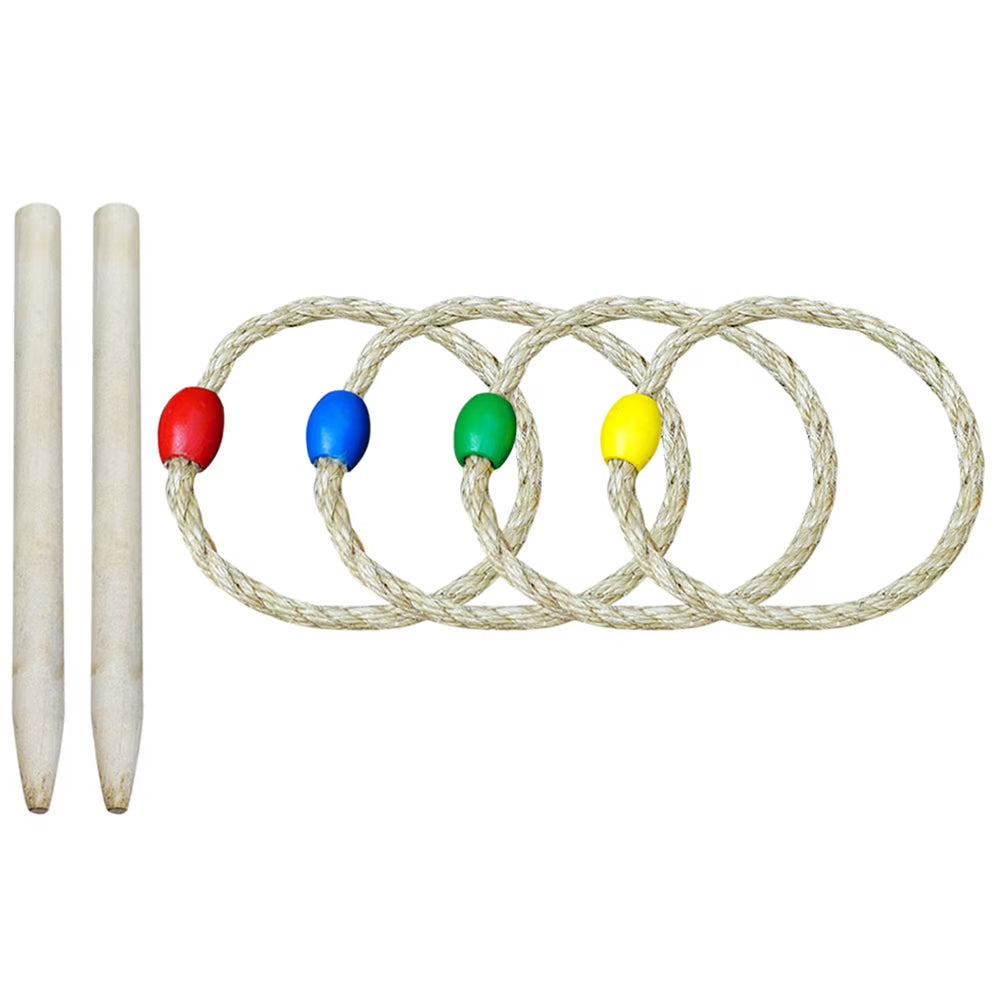 6-piece Solid Wood Ring Toss Toy Set G6598
