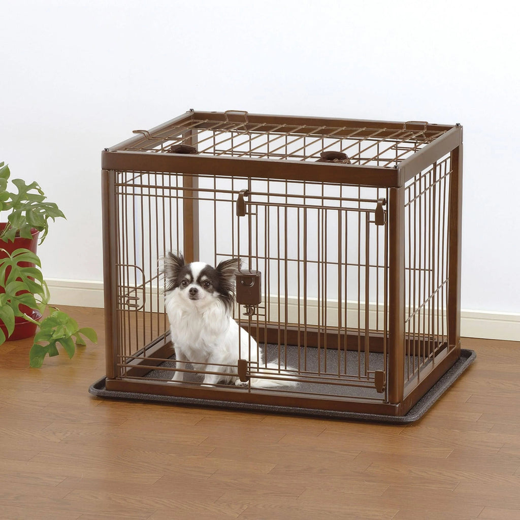 Dark Brown Wooden Pet Crate V89437
