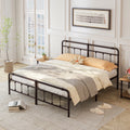 King Size Metal Platform Bed Frame with Headboard/Footboard W439826