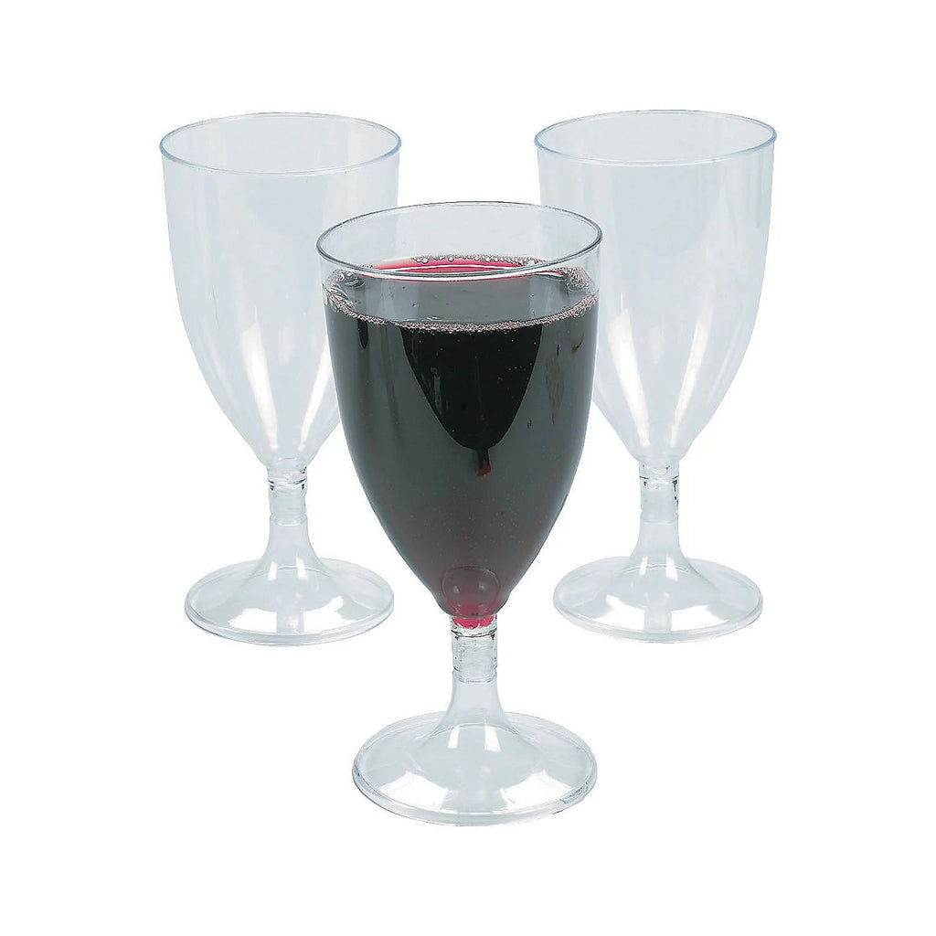 25 Pc Plastic Wine Glasses J572