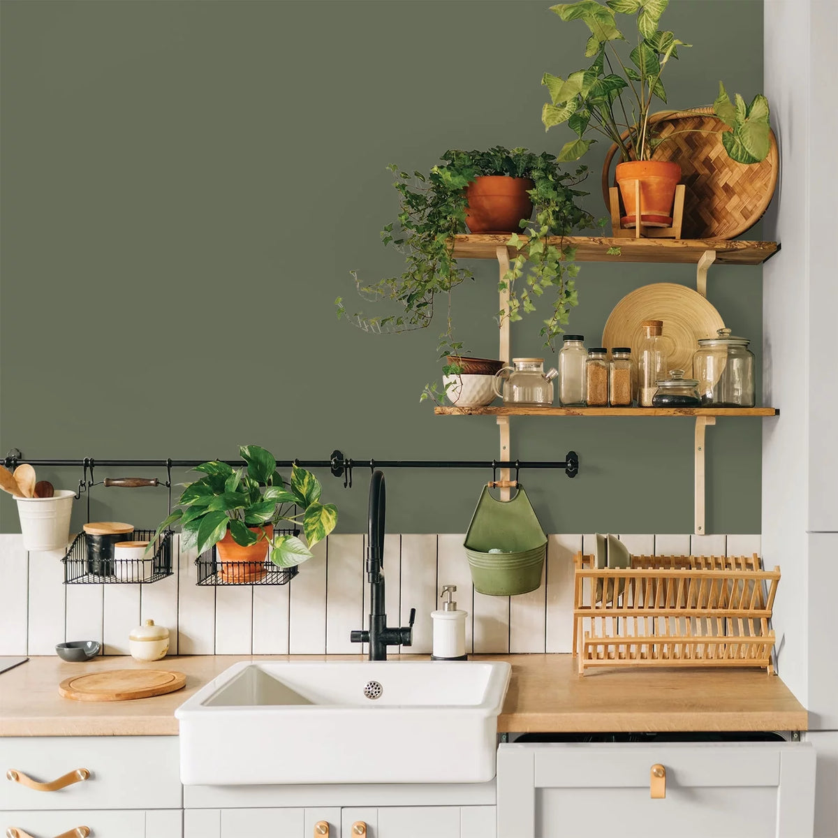 All About Olive Green Gallon Interior Paint and Primer L2906