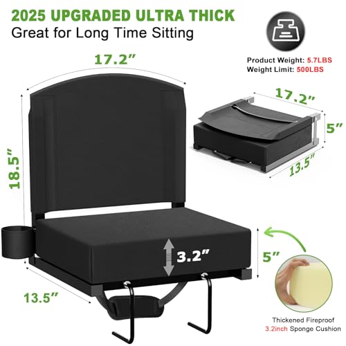Black Bleacher Seat with Back Support K805128