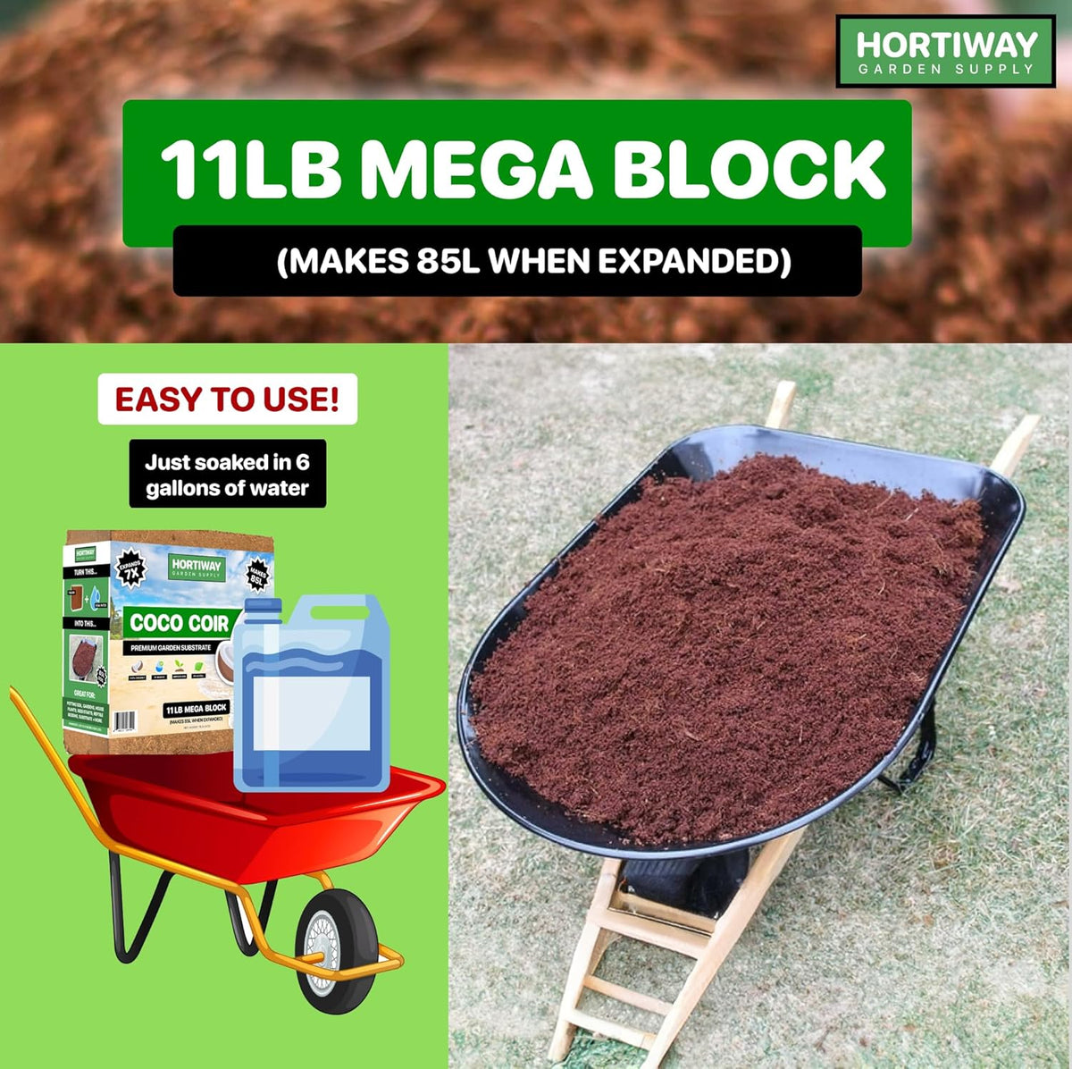 11lbs 100% Organic Coco Coir Brick J5167