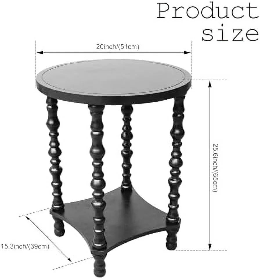 Grey Wood Round End Table T2428