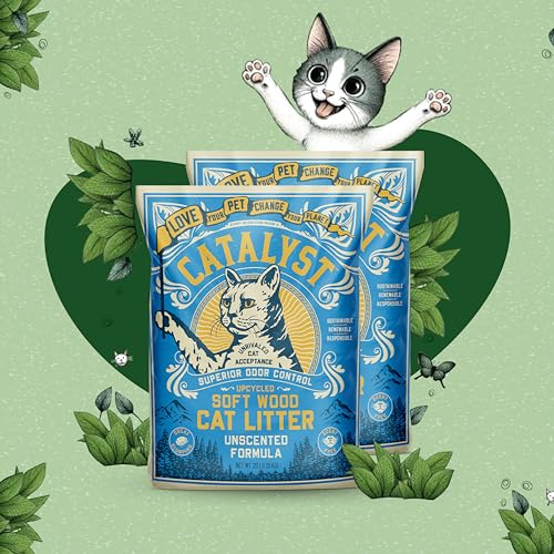 Natural Soft Wood Cat Litter (10lb, Set of 2, Unscented) J408627