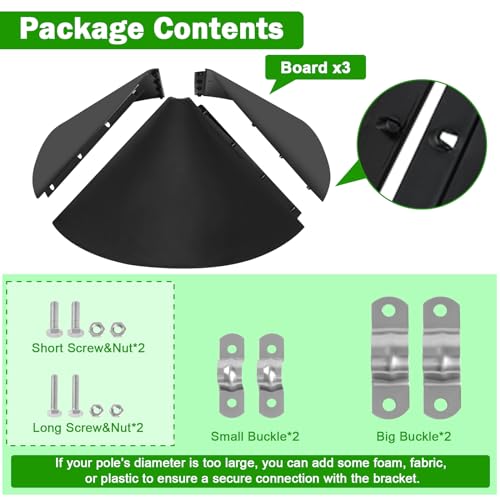Black 19 Inch Squirrel Baffle for Bird Feeder Pole W64282