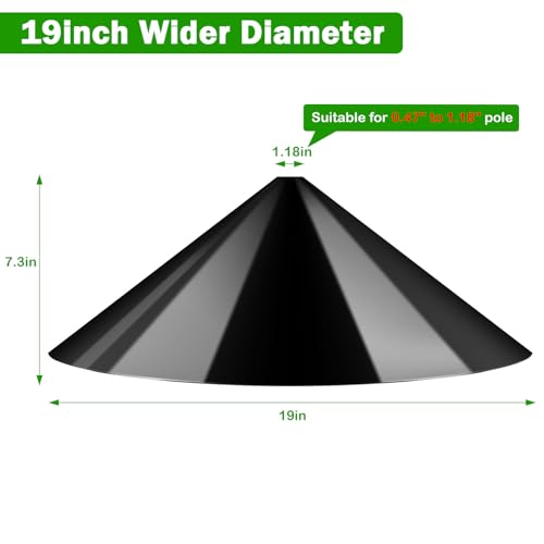 Black 19 Inch Squirrel Baffle for Bird Feeder Pole W64282