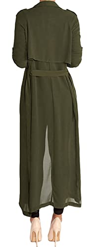 Women's Long Sleeve Chiffon Lightweight Maxi Sheer Duster Cardigan B272927