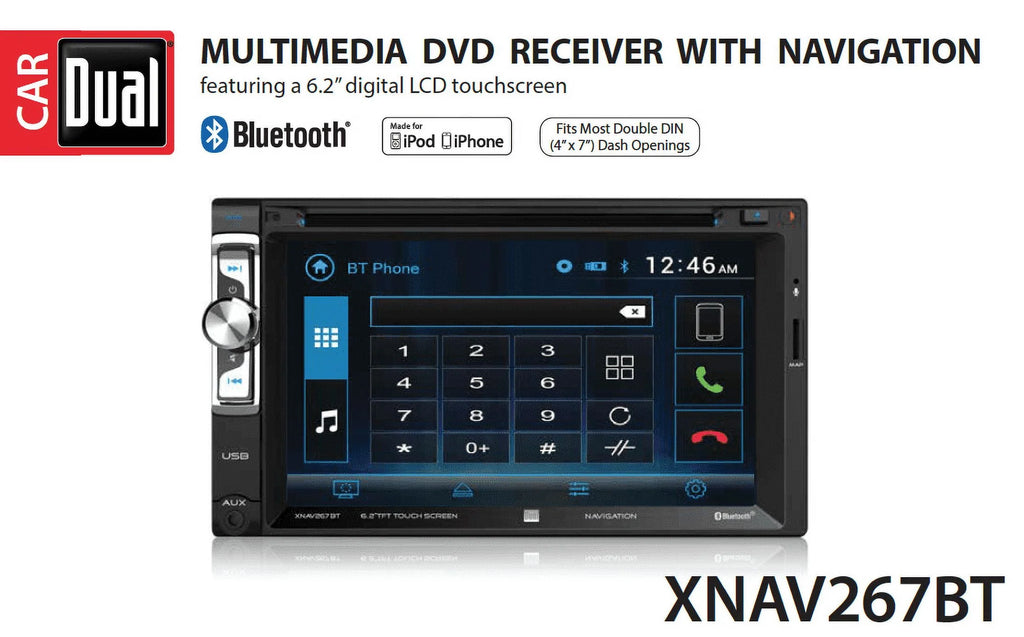 6.2 inch Double Din Car Stereo with Built-in Navigation Q78938
