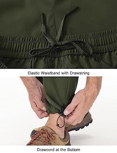 Men's Lightweight Hiking Travel Pants Cargo Pockets Quick Dry Stretch Water Resistant Fishing Outdoor Work M4954