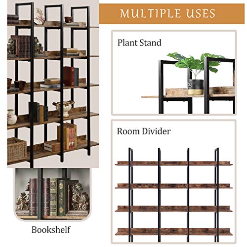 Black 5-Shelf Open Bookcase with Metal Frame N41421