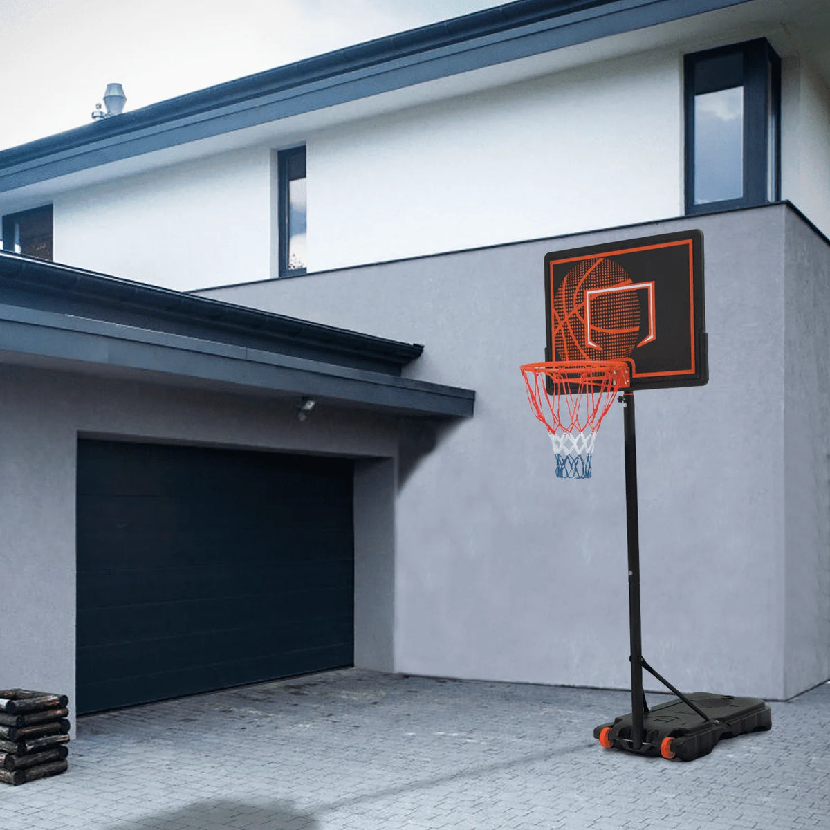 Portable Basketball Hoop 5-7ft Adjustable with Wheels & Base N23863