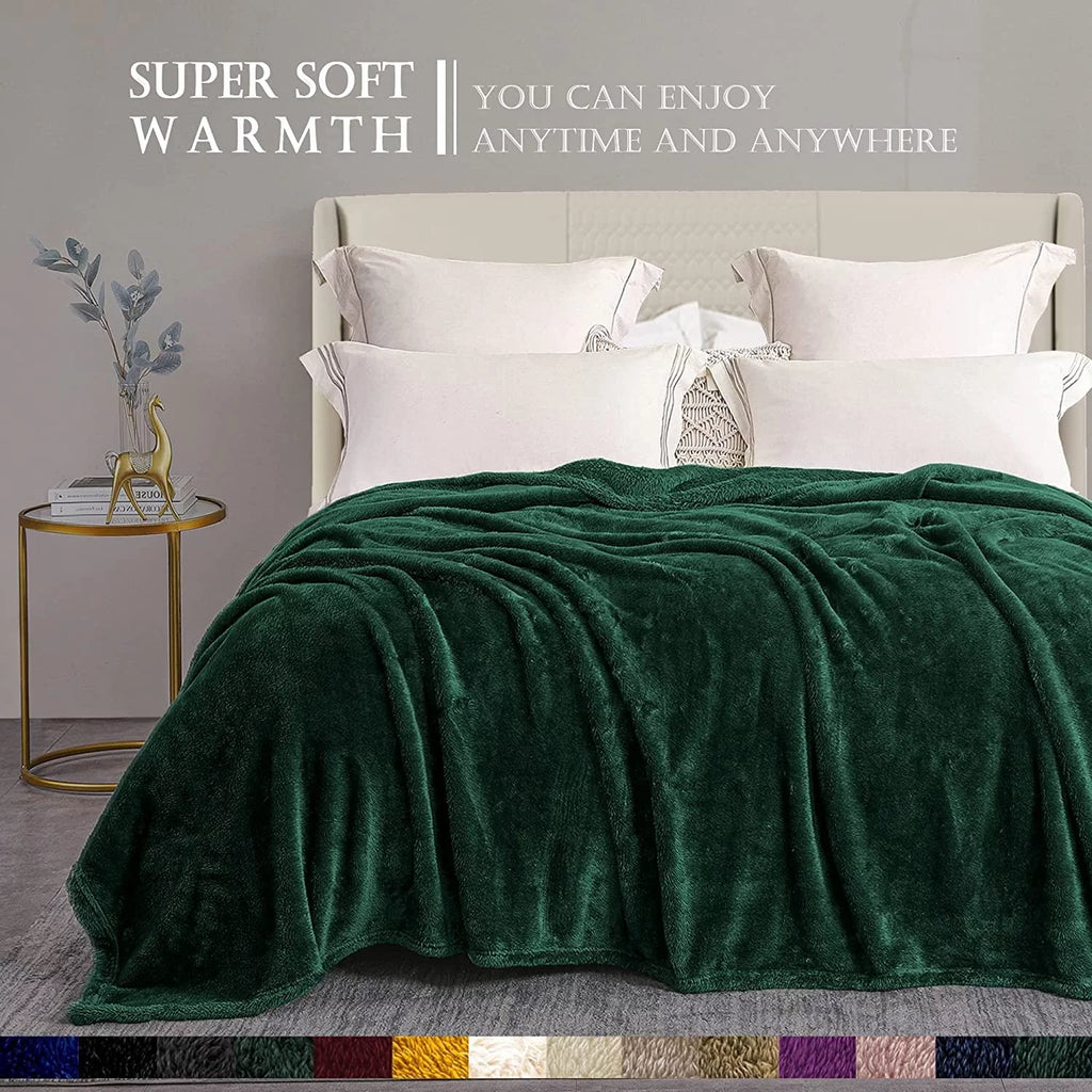 Twin Size Plush Fuzzy Fleece Bed Blanket Y303