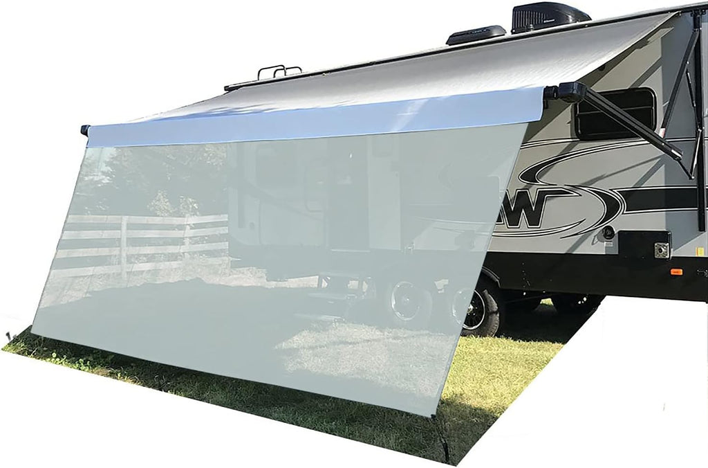 Beige Mesh RV Awning Sun Shade Screen 8' X 12'3'' J197