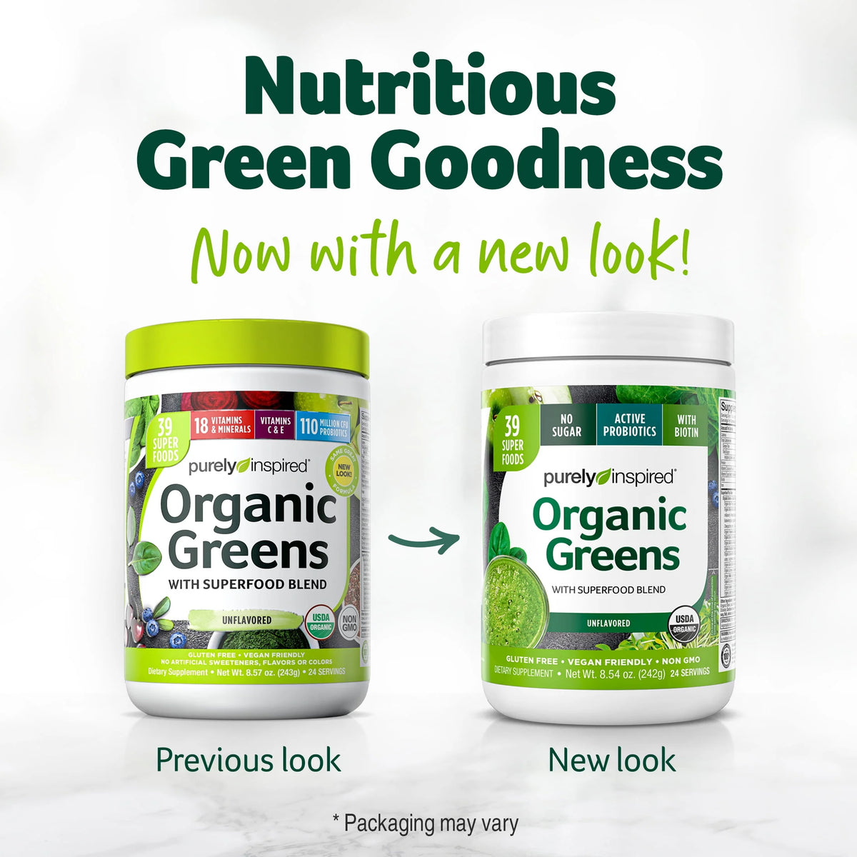 Organic Greens Superfood Powder, Unflavored, 8.57 oz S39416