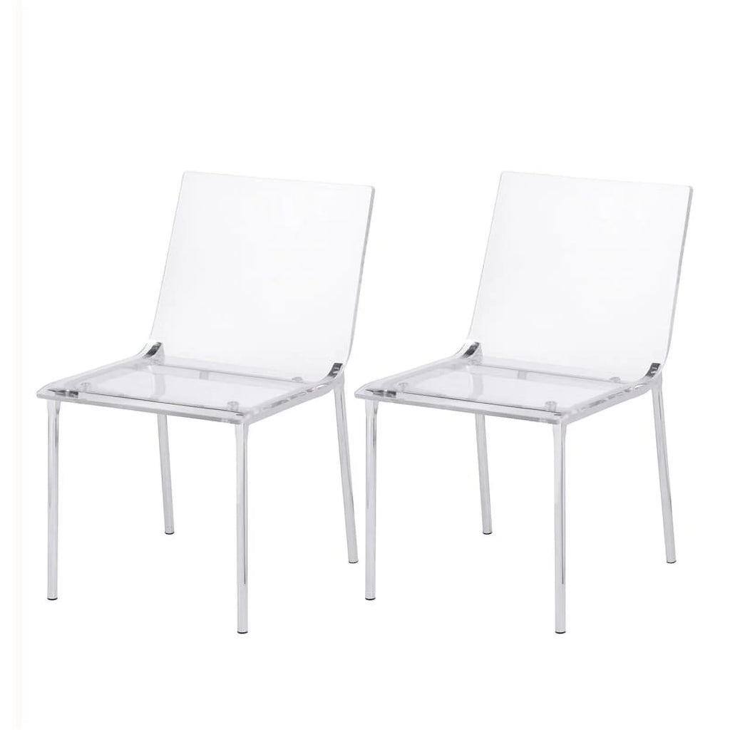 Acrylic Metal Dining Chair Set of 2 U81850