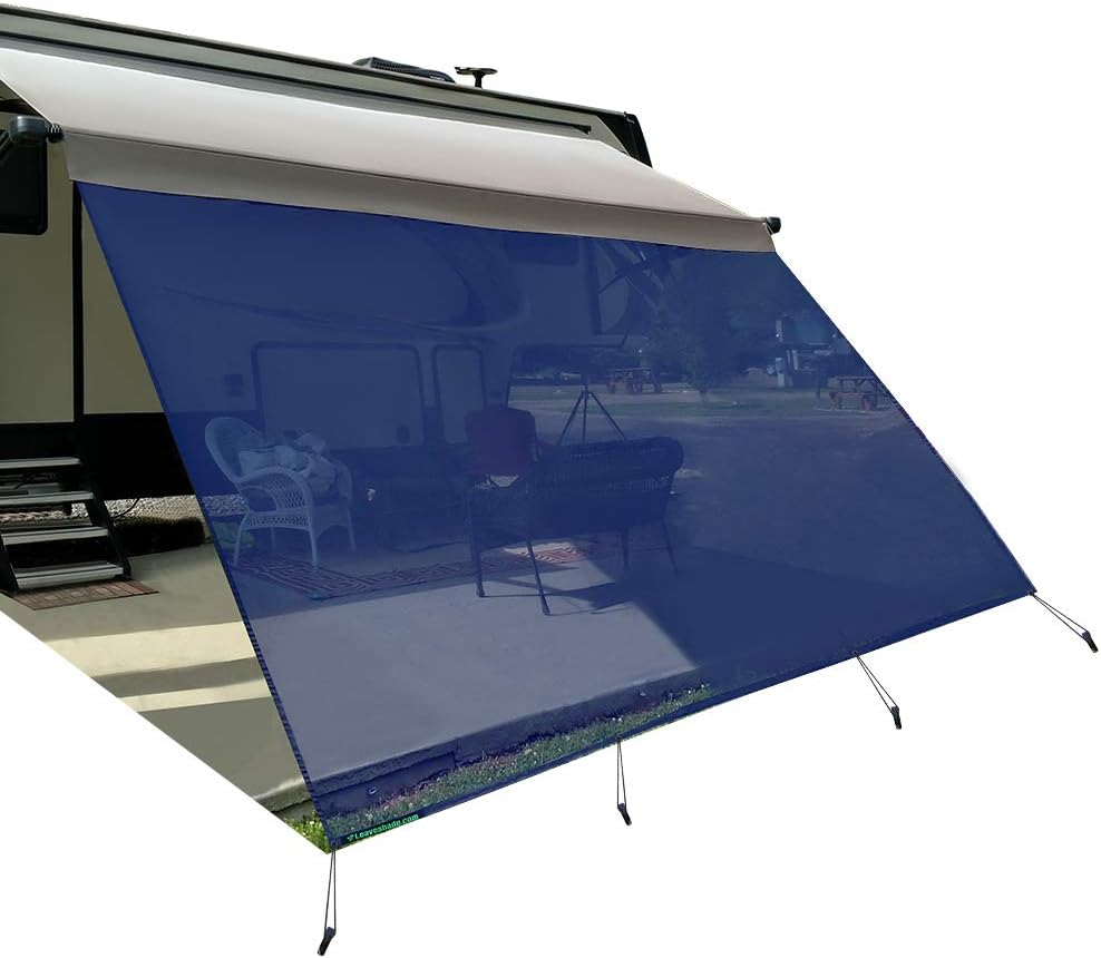 Beige Mesh RV Awning Sun Shade Screen 8' X 12'3'' J197