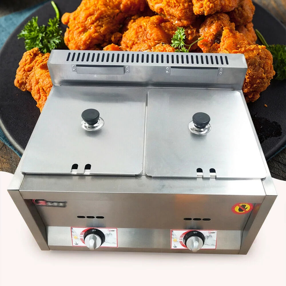 2 Pan Food Warmer Gas Fryer Steam Table T308