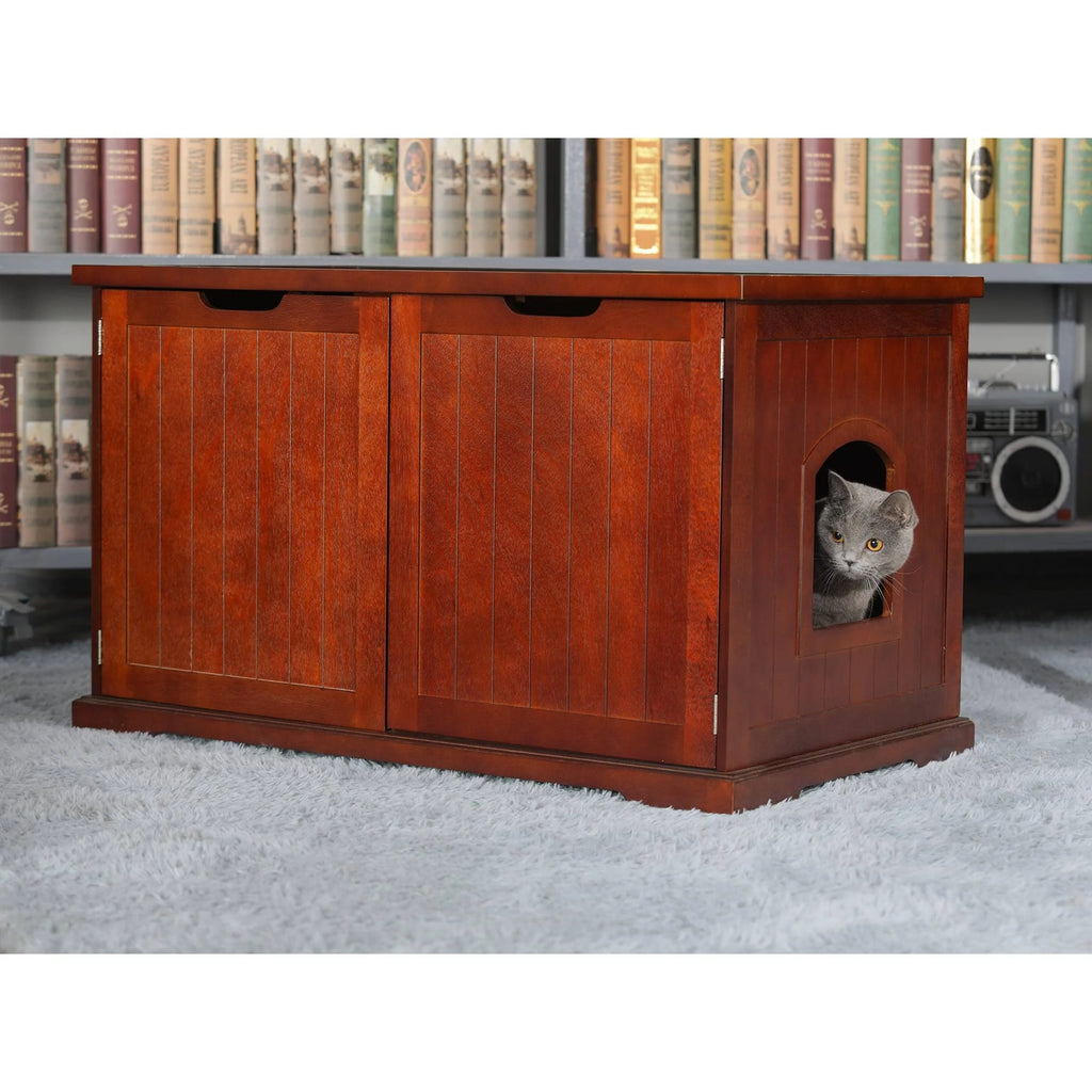 Walnut Cat Washroom Bench A38811