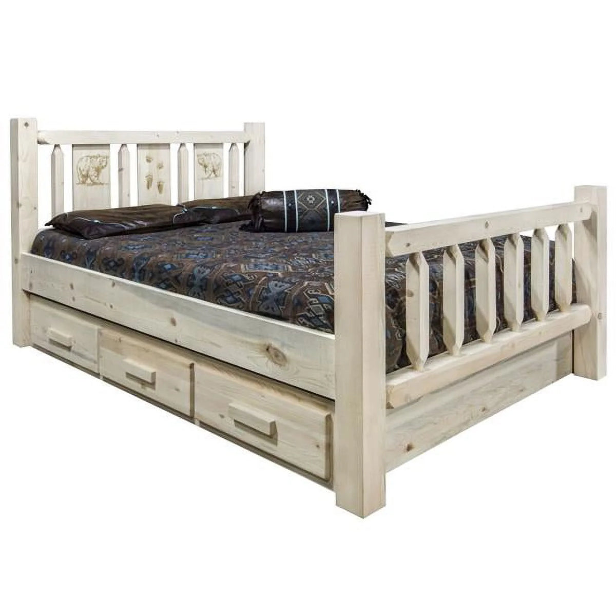 Solid Wood Queen Storage Bed L30834