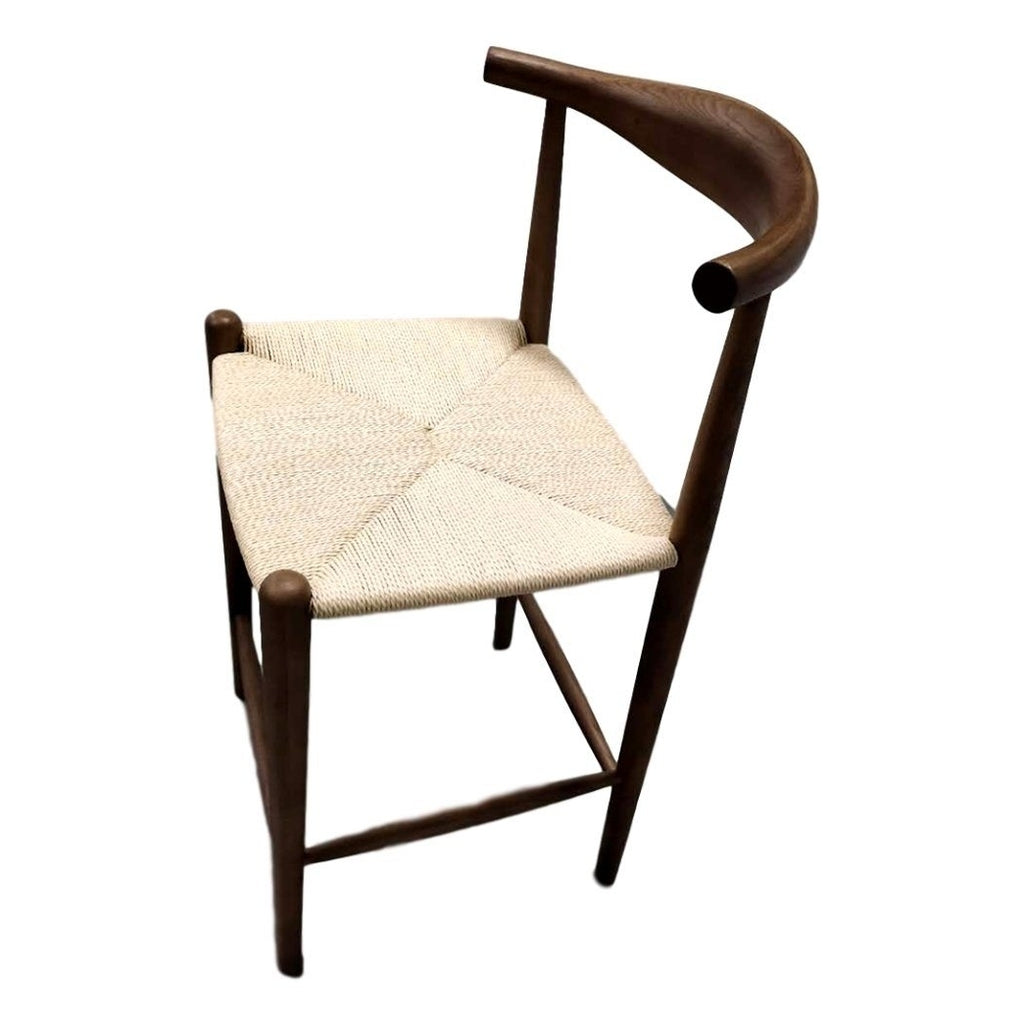 Walnut & Natural Cord Counter Stool O7622
