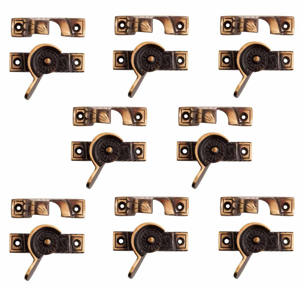 8 Ornate Solid Brass Window Sash Lock Q666339