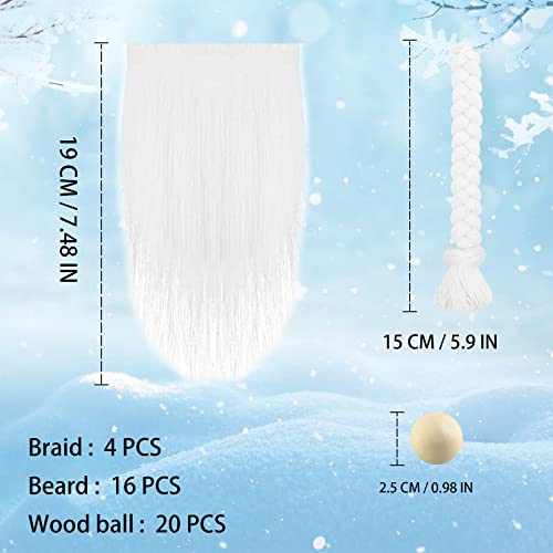 20 Pieces Christmas Gnome Beards Pre-Cut Faux Fur A825592