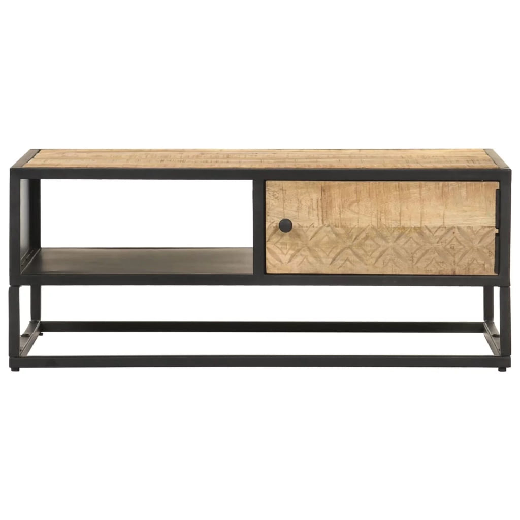Coffee Table with Carved Door Rough Mango Wood F145506