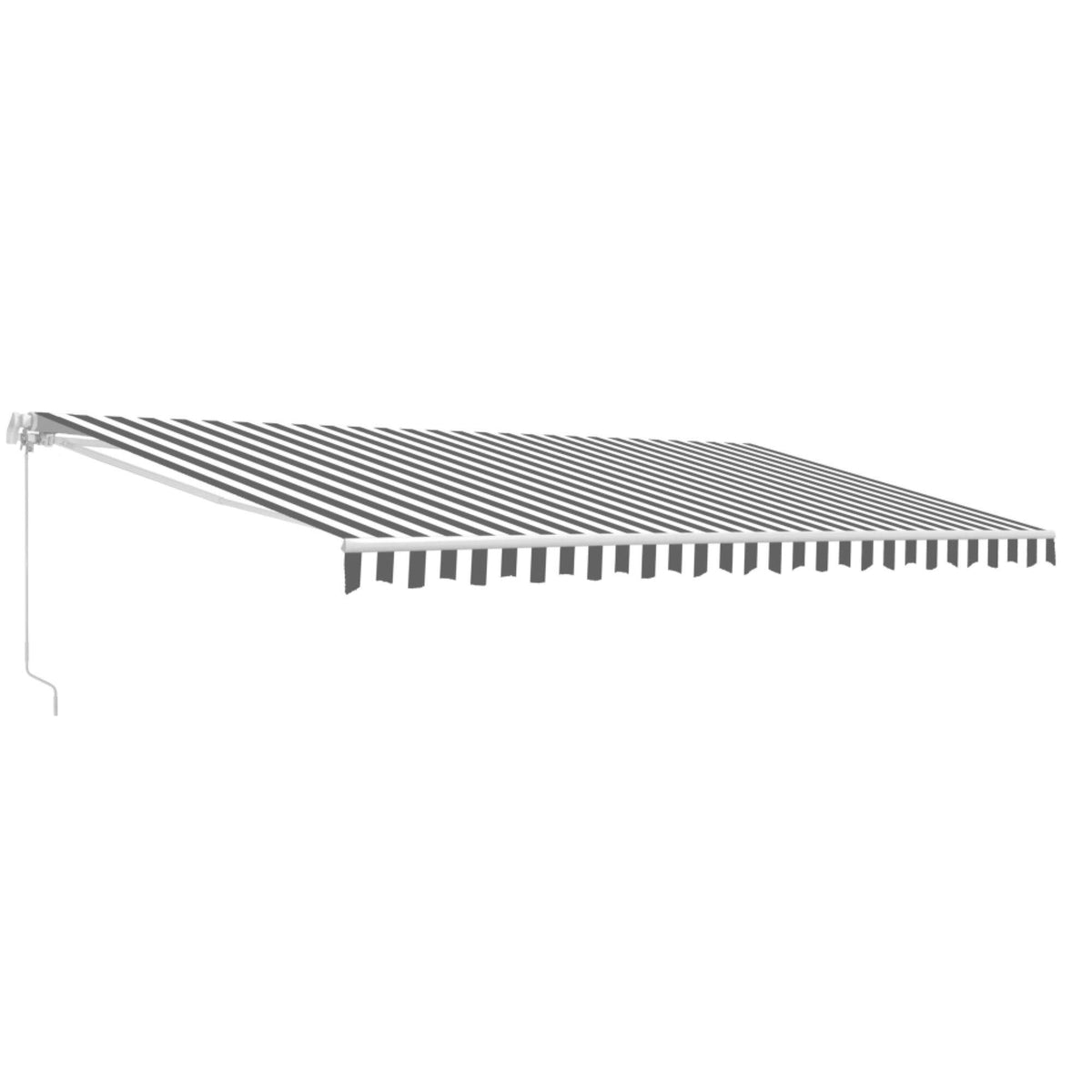 Retractable Motorized Patio Awning 12 x 10 Feet Gray and White Striped Y858