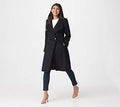 Black Wool Blend Wrap Coat F826531