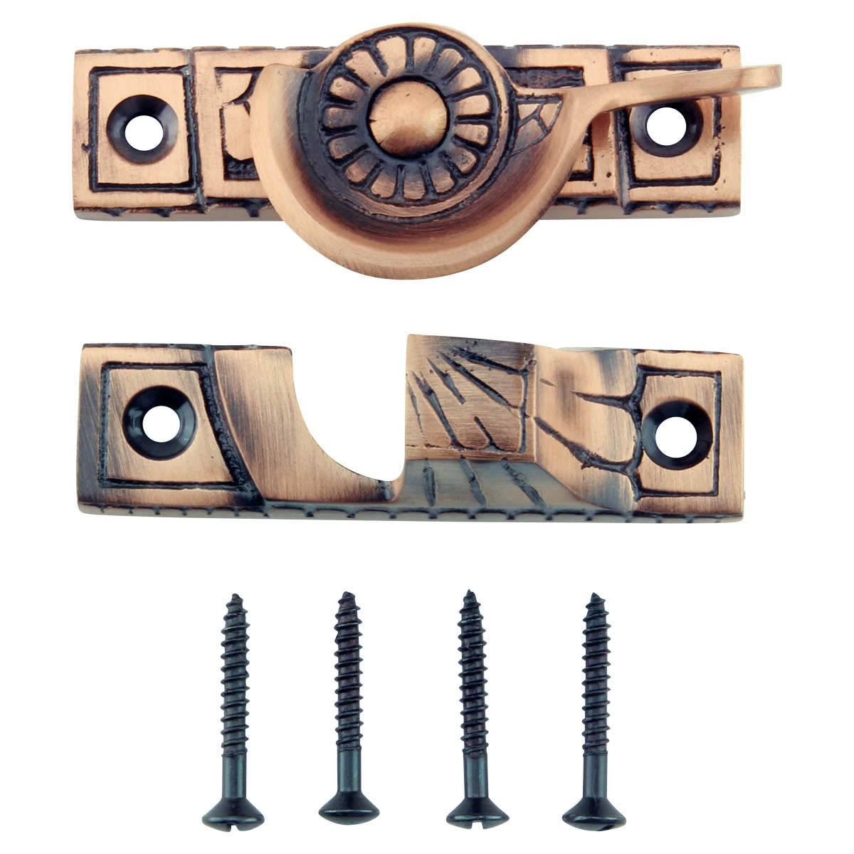 8 Ornate Solid Brass Window Sash Lock Q666339