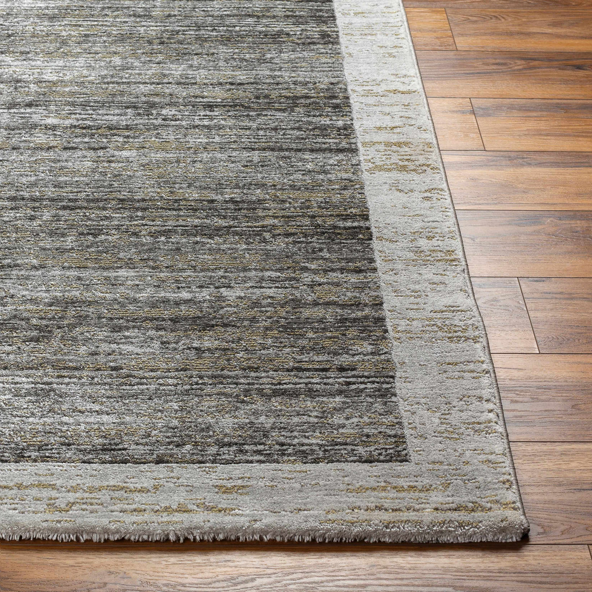 Gray Black Area Rug W602