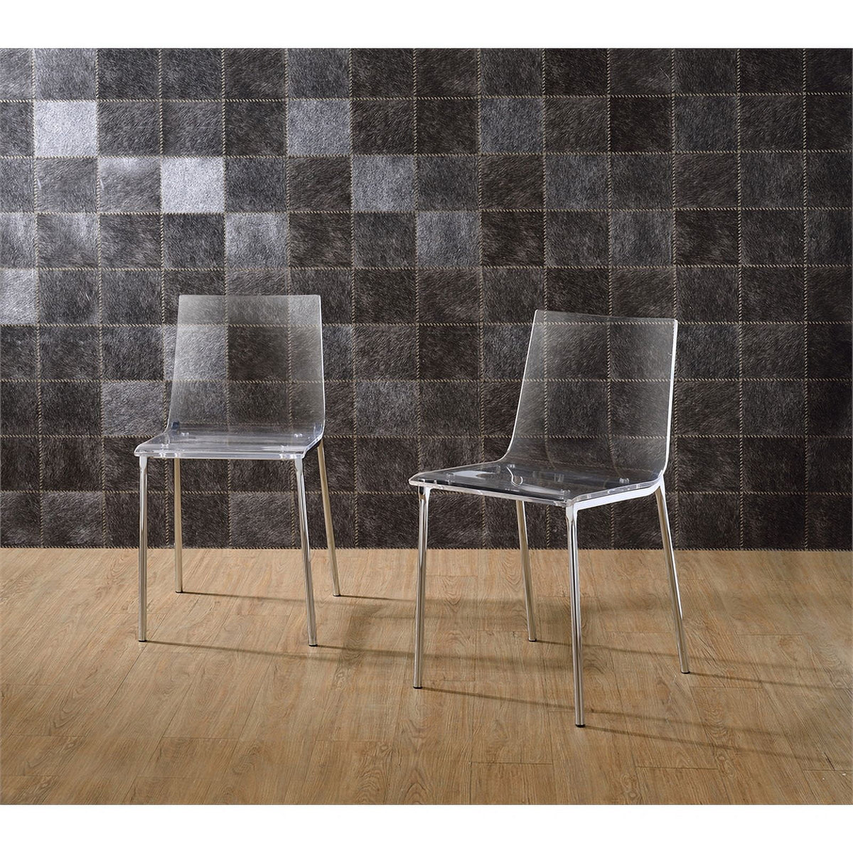 Acrylic Metal Dining Chair Set of 2 U81850