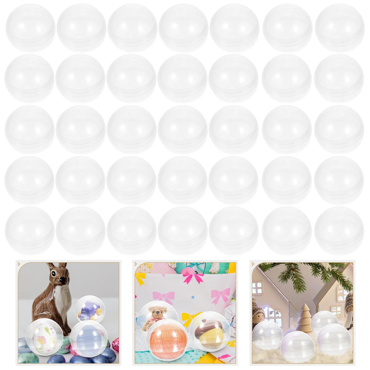 100pcs Clear Plastic Fillable Balls I5996