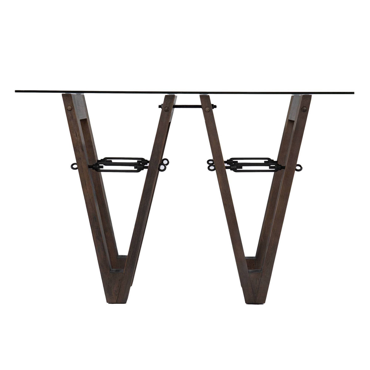Reclaimed Wood Console Table Brown/Black B7828
