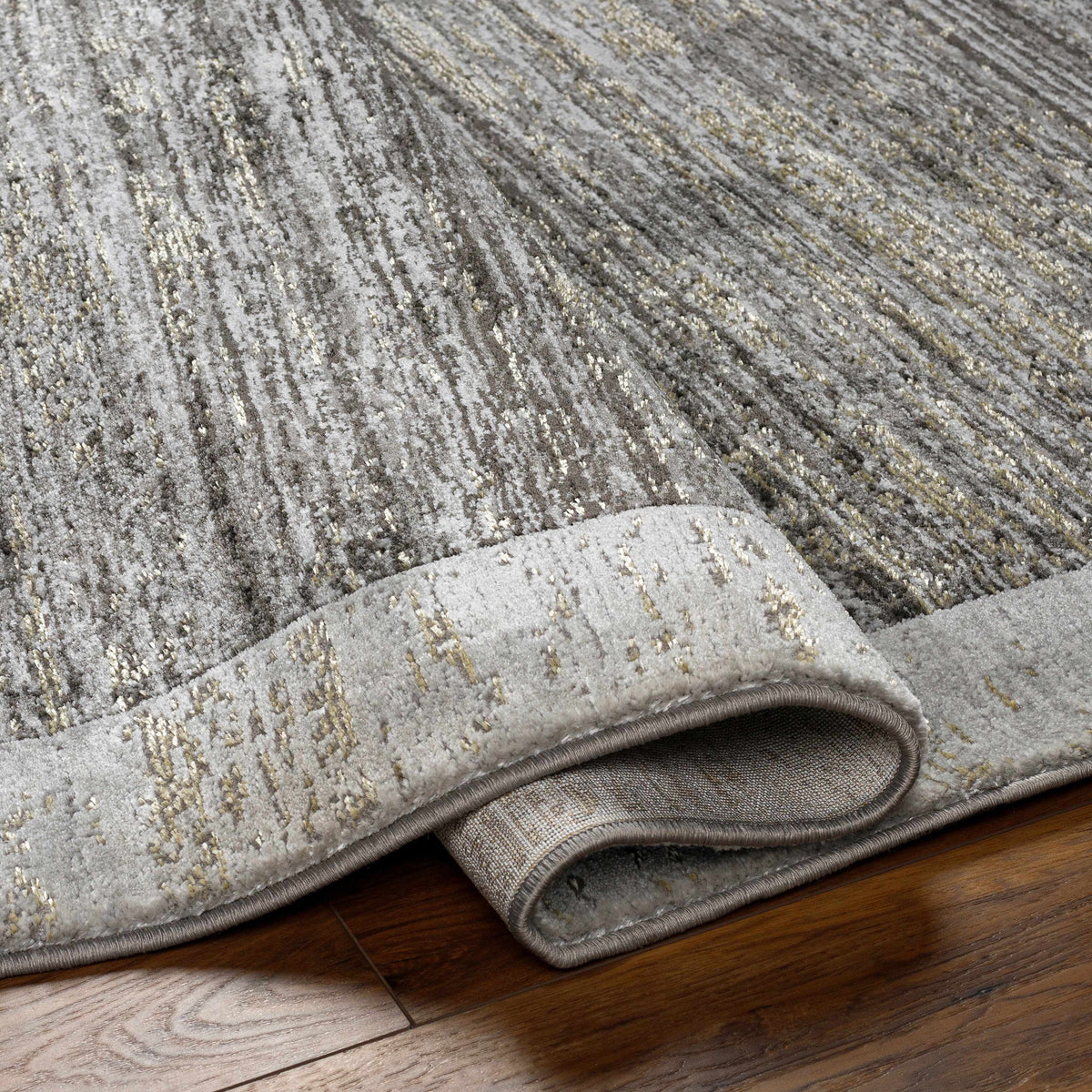 Gray Black Area Rug W602