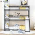 Twin Size Triple Bunk Bed with Slide and Ladders R701543