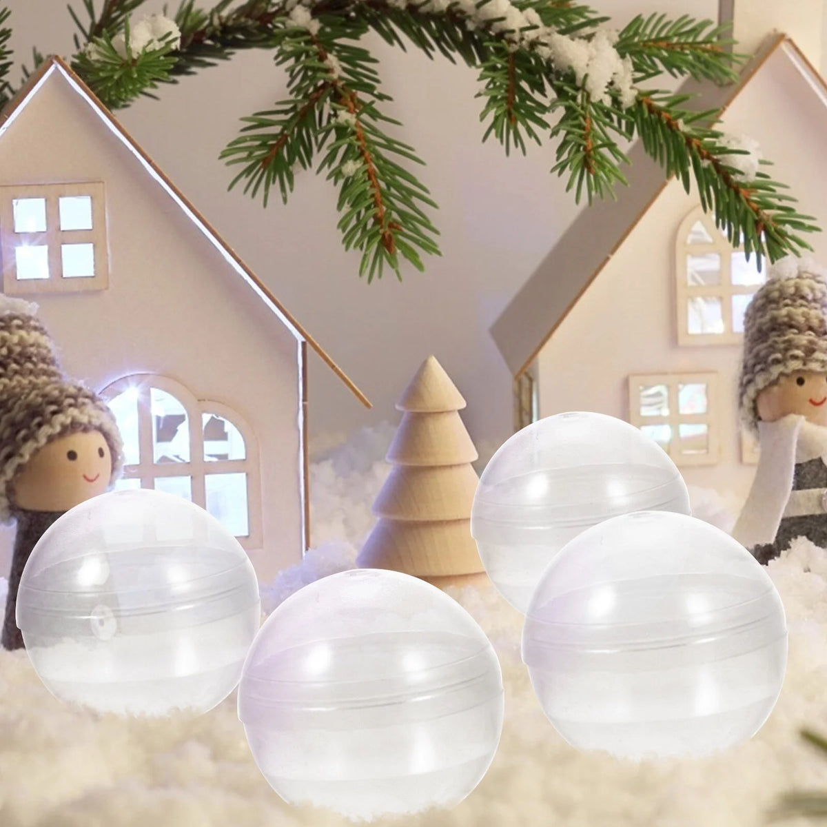 100pcs Clear Plastic Fillable Balls I5996