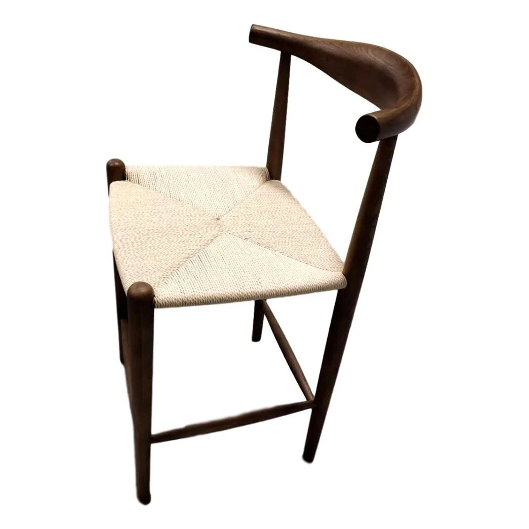 Walnut & Natural Cord Counter Stool O7622