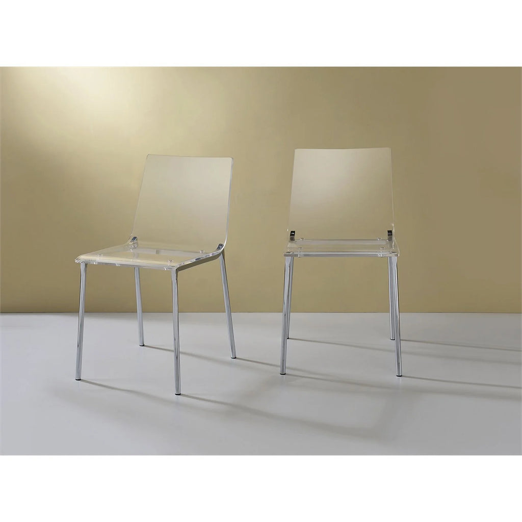 Acrylic Metal Dining Chair Set of 2 U81850