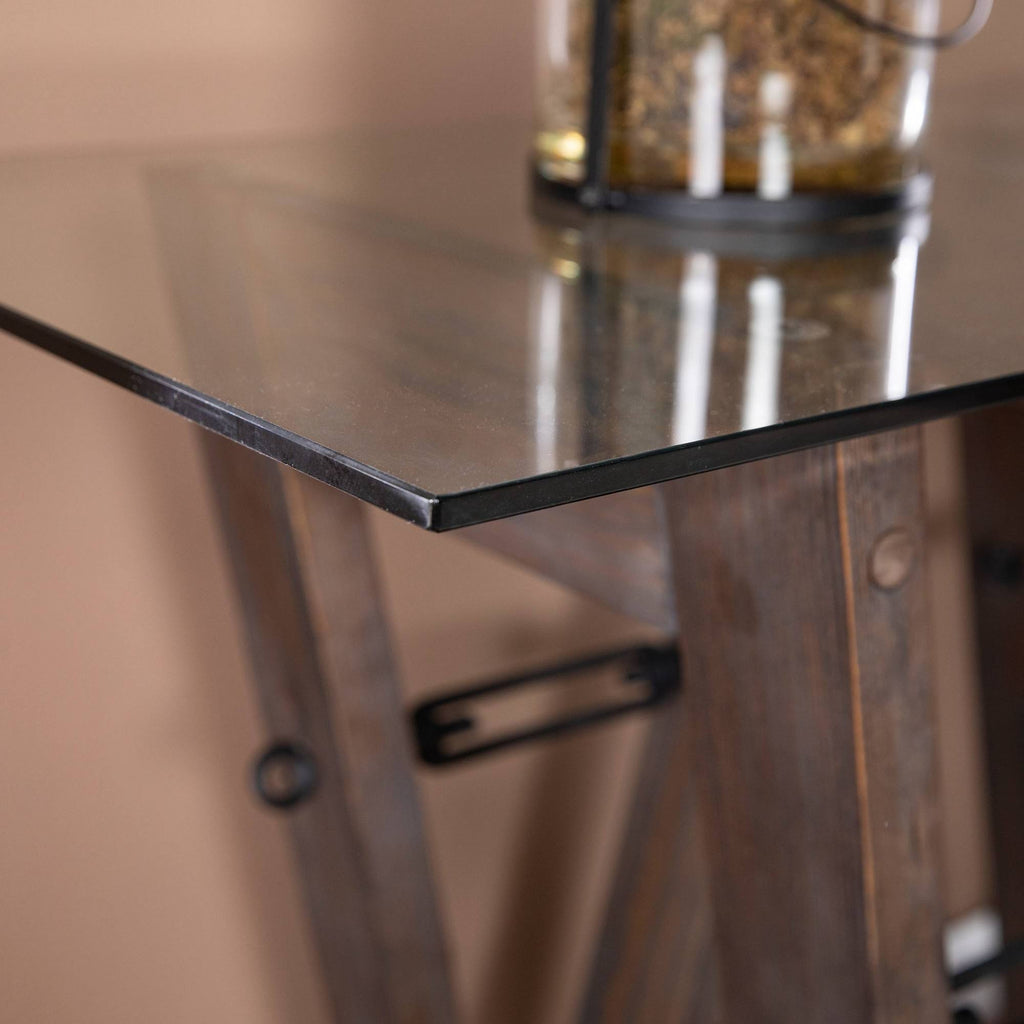 Reclaimed Wood Console Table Brown/Black B7828