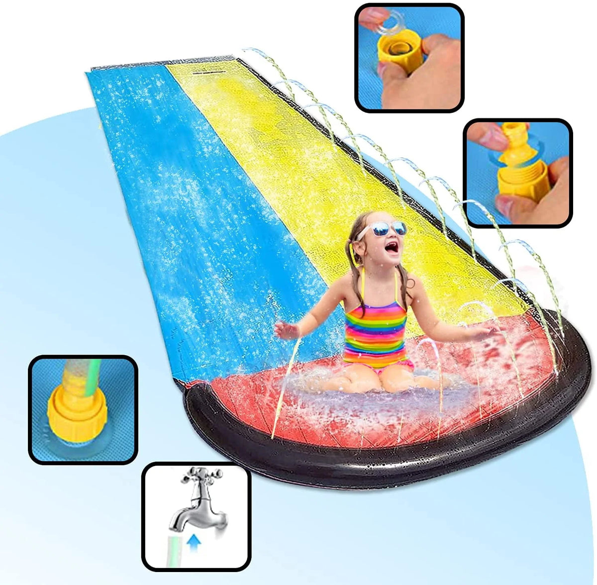 15.5ft Inflatable Lawn Water Slide with Sprinkler Pad M209